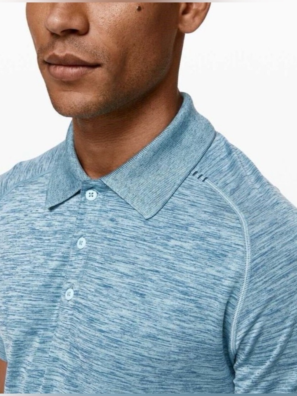lululemon athletica METAL VENT TECH POLO -BLUE- LARGE